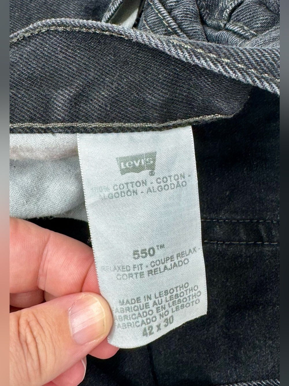 Vintage Levis 550 Pants Jeans Men 40x30 Denim Stretch Black Straight - Picture 5 of 12